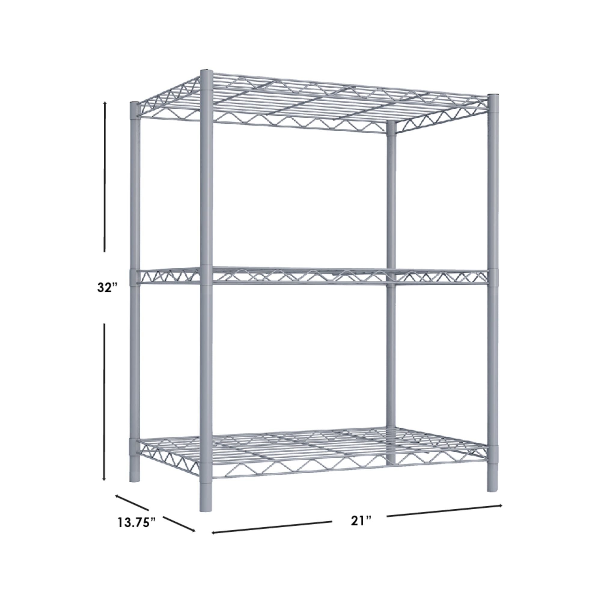Home Basics 3 Tier Metal Wire Shelf, Grey $30.00 EACH, CASE PACK OF 4