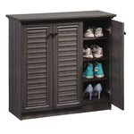 Load image into Gallery viewer, Home Basics 4 Tier Wide Shoe Cabinet with Louvered Doors, Ash $125 EACH, CASE PACK OF 1