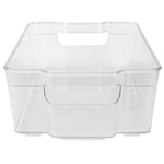 Load image into Gallery viewer, Home Basics X-Large Plastic Fridge Bin with Handle, Clear $5.00 EACH, CASE PACK OF 12
