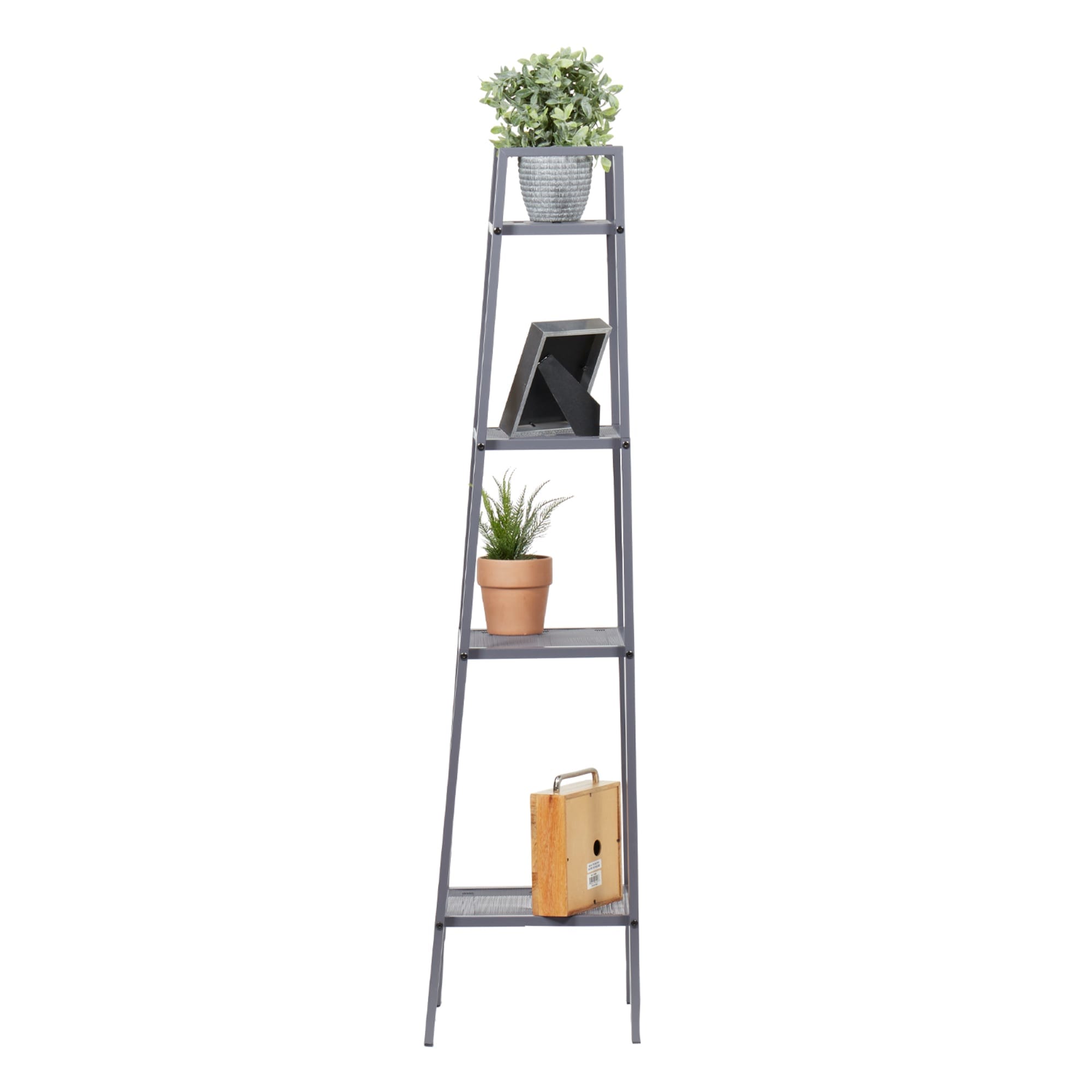 Home Basics Small 4 Tier Metal Rack, (14” x 14” x 58”), Grey $40.00 EACH, CASE PACK OF 1