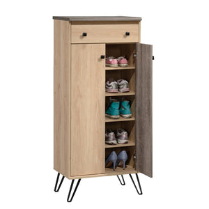 Home Basics 5 Tier Wide Shoe Cabinet with Drawer, Natural $120.00 EACH, CASE PACK OF 1