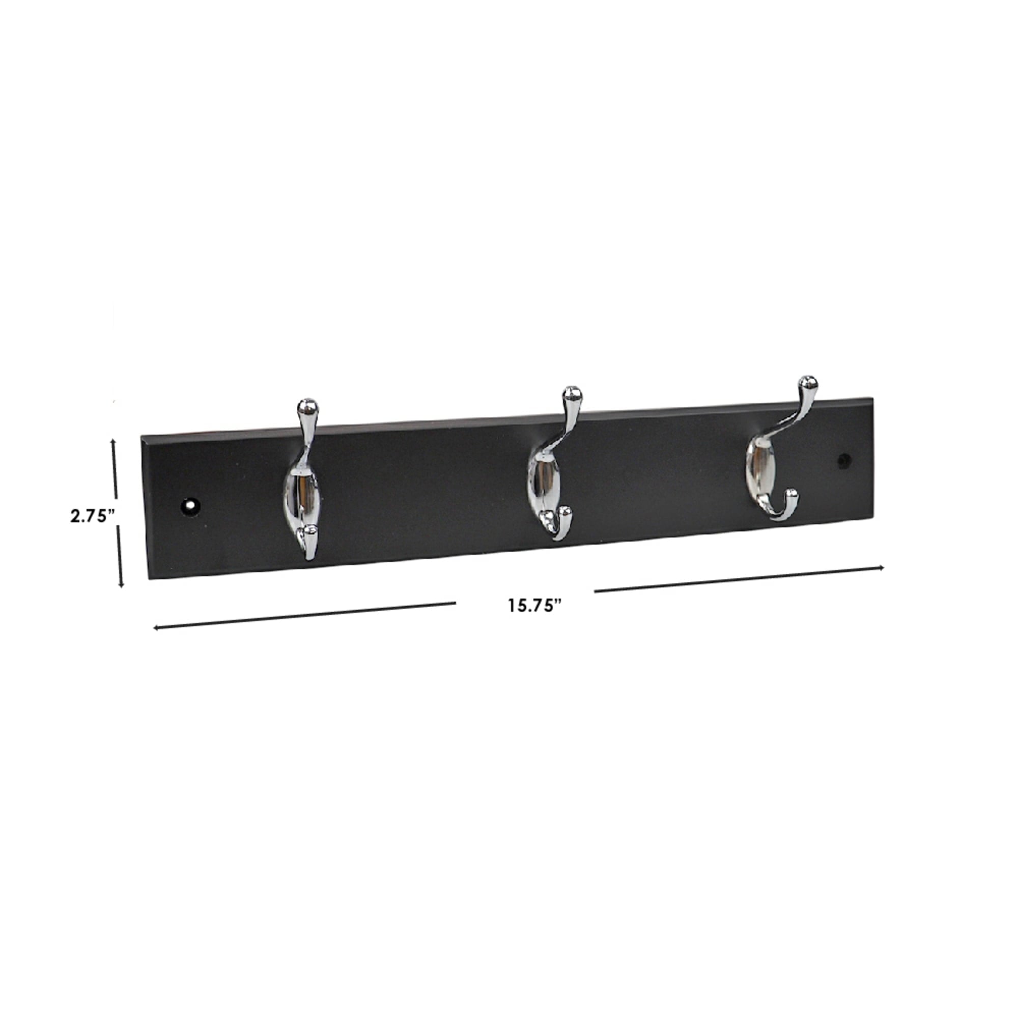Home Basics 3 Double Hook Wall Mounted Hanging Rack, Black $8.00 EACH, CASE PACK OF 12