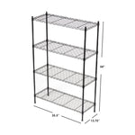 Load image into Gallery viewer, Home Basics 4 Tier Steel Wire Shelf Rack, Black $50.00 EACH, CASE PACK OF 1
