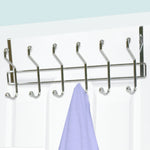 Load image into Gallery viewer, Home Basics Chrome Plated Steel Over the Door 6 Double Hook Hanging Rack $9.00 EACH, CASE PACK OF 12