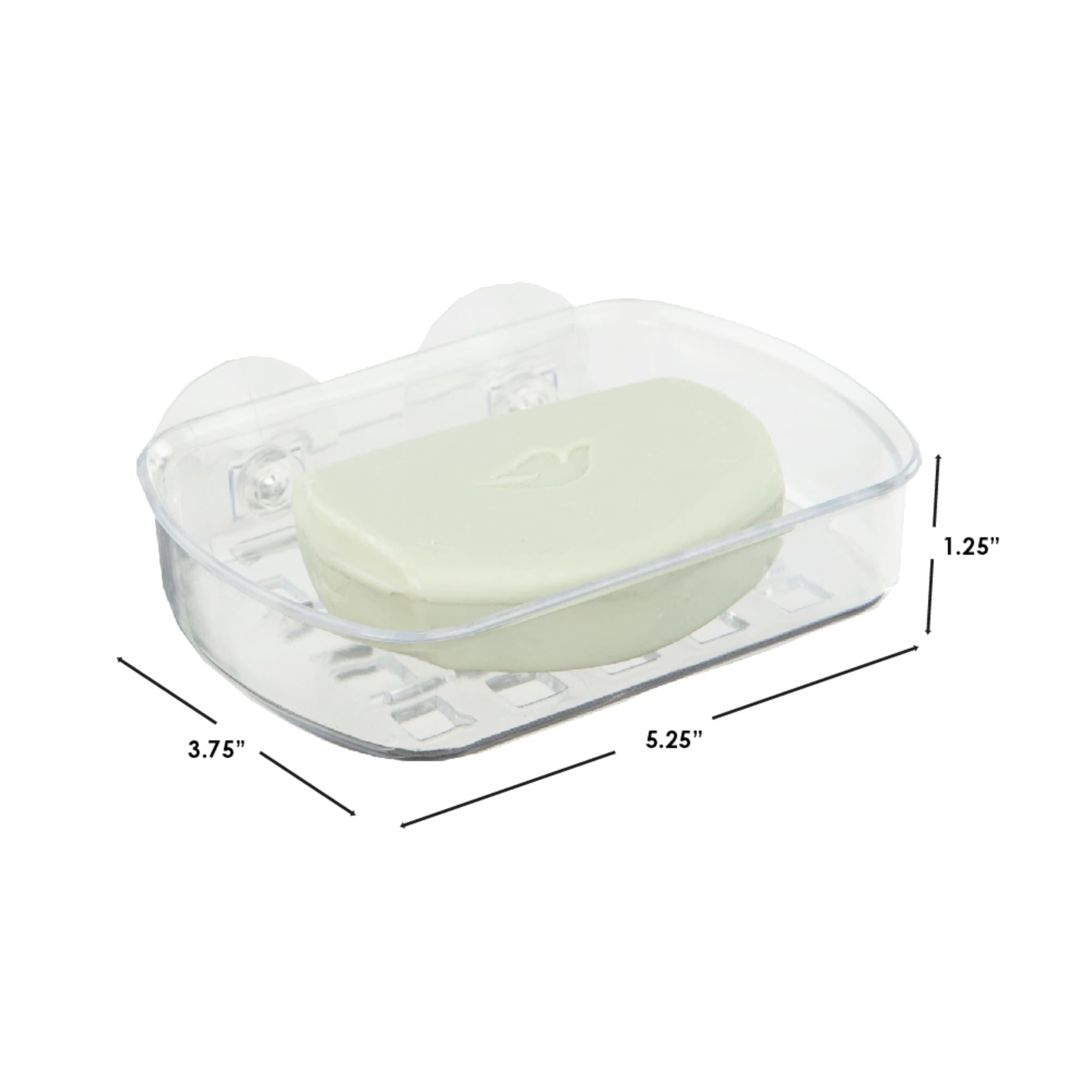 Home Basics Soap Dish with Suction Cups $1.50 EACH, CASE PACK OF 24