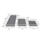 Load image into Gallery viewer, Home Basics 3 Compartment Rubber Lined Plastic Drawer Organizer, (Set of 3), Grey $8.00 EACH, CASE PACK OF 6
