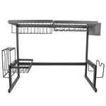Load image into Gallery viewer, Home Basics Deluxe Over the Sink Steel Kitchen Station, Black $60.00 EACH, CASE PACK OF 1
