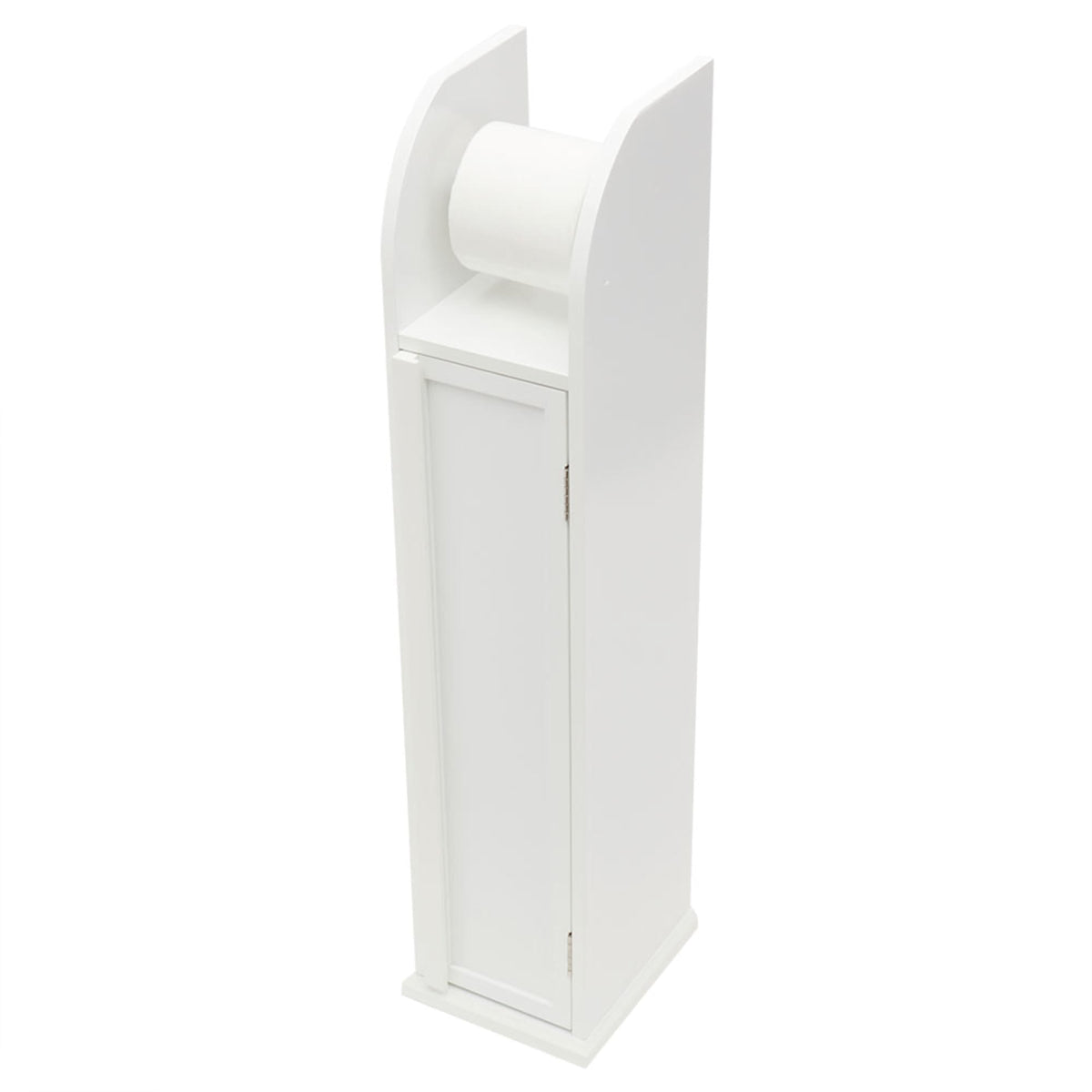 Home Basics White 2-Tier Cabinet With Toilet Paper Holder