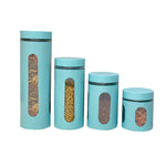 Load image into Gallery viewer, Home Basics 4 Piece Essence Collection Metal Canister Set, Turquoise $12.00 EACH, CASE PACK OF 4
