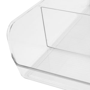 Home Basics 3 Compartment Plastic Fridge Bin, Clear $4.00 EACH, CASE PACK OF 12