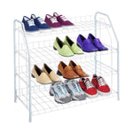 Load image into Gallery viewer, Home Basics 4 Tier Wire Enamel Coated Steel Shoe Rack, White $15.00 EACH, CASE PACK OF 6
