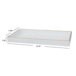 Load image into Gallery viewer, Home Basics White Plastic Vanity Tray with Gold Trim $5.00 EACH, CASE PACK OF 8
