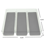 Load image into Gallery viewer, Home Basics 3 Section Plastic Drawer Organizer with Rubber Lined Bottom $8.00 EACH, CASE PACK OF 12

