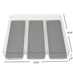 Load image into Gallery viewer, Home Basics 3 Section Plastic Drawer Organizer with Rubber Lined Bottom $8.00 EACH, CASE PACK OF 12