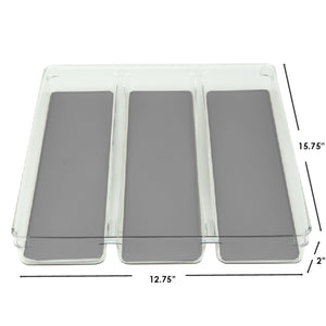 Home Basics 3 Section Plastic Drawer Organizer with Rubber Lined Bottom $8.00 EACH, CASE PACK OF 12