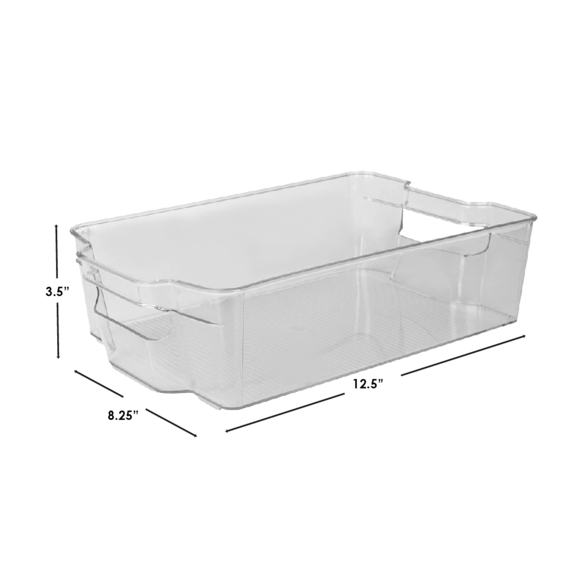 Home Basics Stackable Large Plastic Fridge Pantry and Closet Organization Bin with Handles $4.00 EACH, CASE PACK OF 12