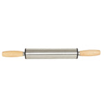 Load image into Gallery viewer, Home Basics Heavy Weight Stainless Steel Rolling Pin with Contour Handles, Natural $5.00 EACH, CASE PACK OF 12