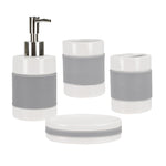 Load image into Gallery viewer, Home Basics 4 Piece Bath Accessory Set With Rubber Grips $10.00 EACH, CASE PACK OF 12