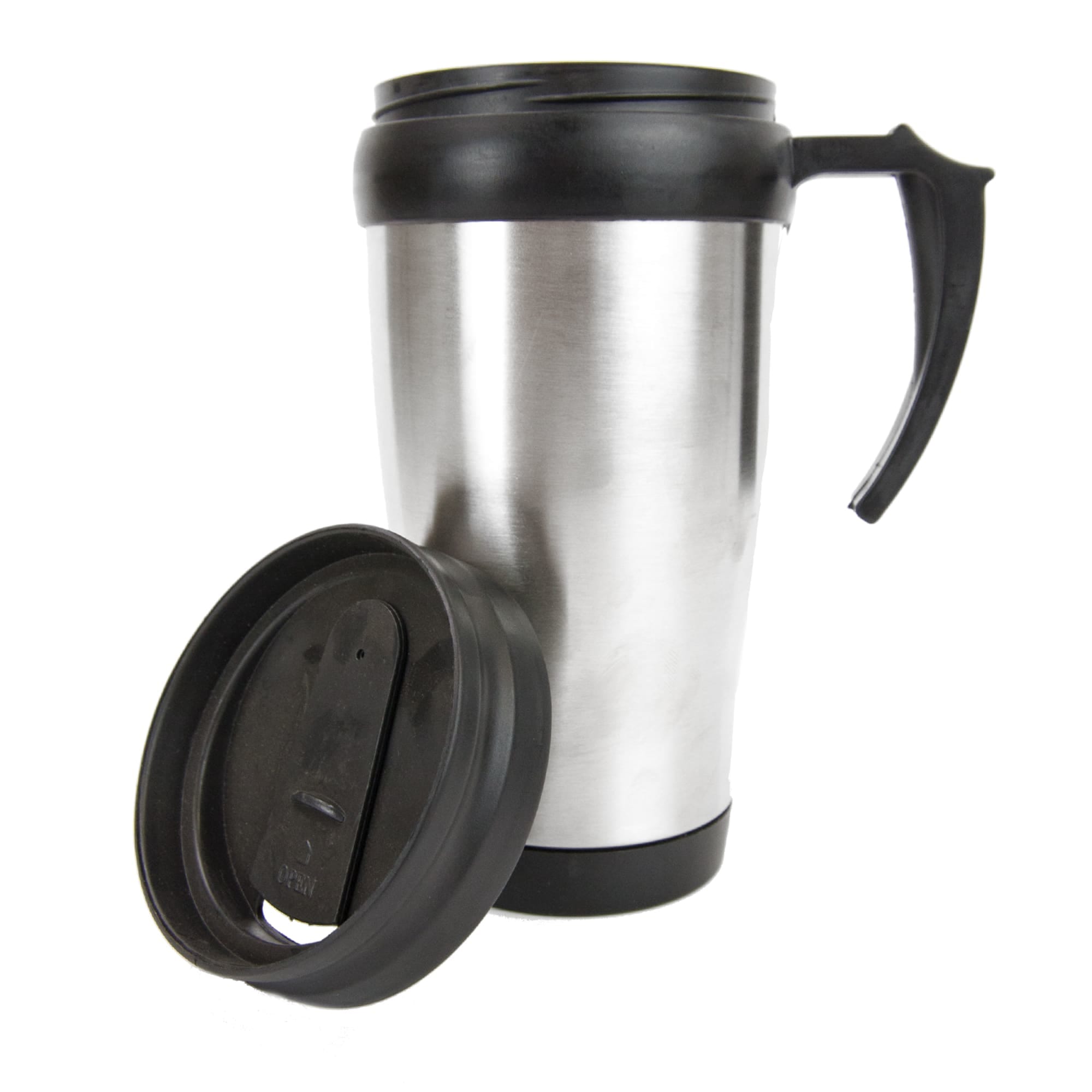Home Basics 16 oz. Stainless Steel Insulated Travel Mug with Handle $3.00 EACH, CASE PACK OF 24
