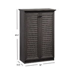 Load image into Gallery viewer, Home Basics 4 Tier Tall Shoe Cabinet with Louvered Doors, Brown $150 EACH, CASE PACK OF 1
