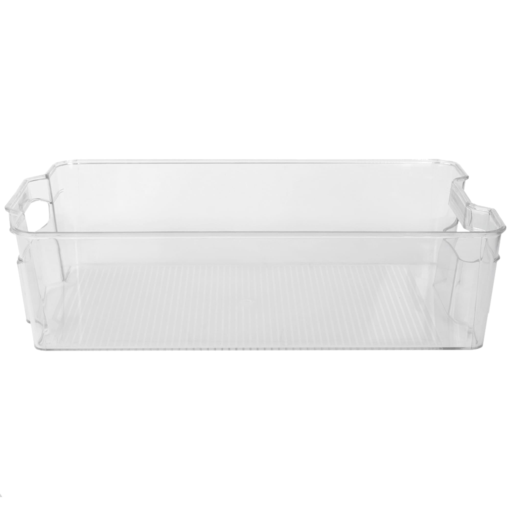 Home Basics X-Large Plastic Fridge Bin with Handle, Clear $5.00 EACH, CASE PACK OF 12