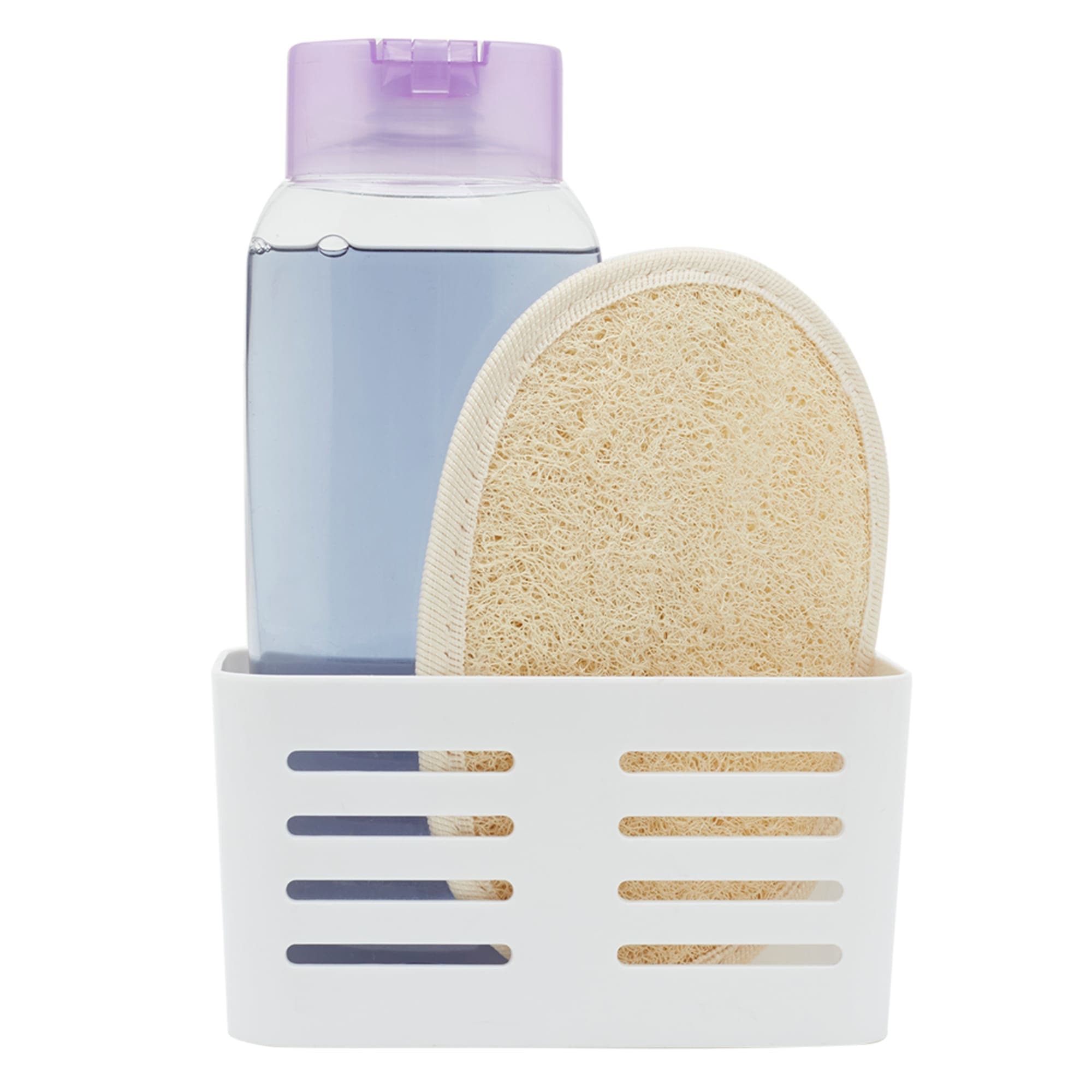 Home Basics Serenity Wide Bath Caddy with Suction, White $2.00 EACH, CASE PACK OF 24