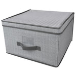 Load image into Gallery viewer, Home Basics Herringbone Jumbo Non-woven Storage Box with Label Window, Grey $7.00 EACH, CASE PACK OF 12
