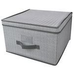 Load image into Gallery viewer, Home Basics Herringbone Jumbo Non-woven Storage Box with Label Window, Grey $7.00 EACH, CASE PACK OF 12
