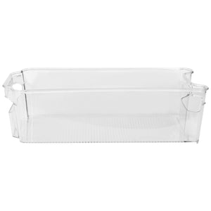 Home Basics Stackable Medium Plastic Fridge Pantry and Closet Organization Bin with Handles $3.00 EACH, CASE PACK OF 12