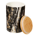 Load image into Gallery viewer, Home Basics Marble Print Large Ceramic Canister with Bamboo Top, Black $7.00 EACH, CASE PACK OF 12