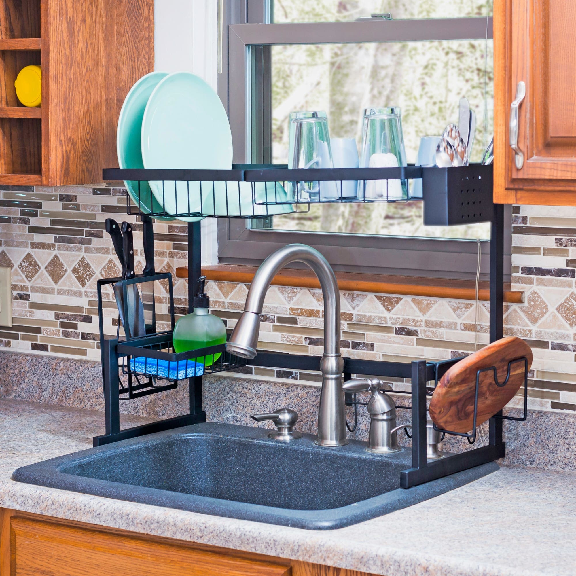Home Basics Deluxe Over the Sink Steel Kitchen Station, Black $60.00 EACH, CASE PACK OF 1