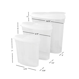 Home Basics 3 Piece Plastic Containers $8.00 EACH, CASE PACK OF 12