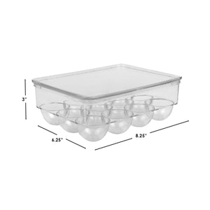 Home Basics 12 Egg Plastic Holder with Lid, Clear $3.00 EACH, CASE PACK OF 12