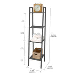Load image into Gallery viewer, Home Basics Small 4 Tier Metal Rack, (14” x 14” x 58”), Grey $40.00 EACH, CASE PACK OF 1
