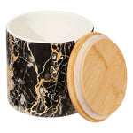 Load image into Gallery viewer, Home Basics Marble Print Small Ceramic Canister with Bamboo Top, Black $5 EACH, CASE PACK OF 12