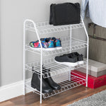 Load image into Gallery viewer, Home Basics 4 Tier Wire Enamel Coated Steel Shoe Rack, White $15.00 EACH, CASE PACK OF 6
