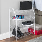 Load image into Gallery viewer, Home Basics 4 Tier Wire Enamel Coated Steel Shoe Rack, White $15.00 EACH, CASE PACK OF 6