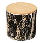Load image into Gallery viewer, Home Basics Marble Print Small Ceramic Canister with Bamboo Top, Black $5 EACH, CASE PACK OF 12