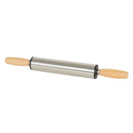 Load image into Gallery viewer, Home Basics Heavy Weight Stainless Steel Rolling Pin with Contour Handles, Natural $5.00 EACH, CASE PACK OF 12