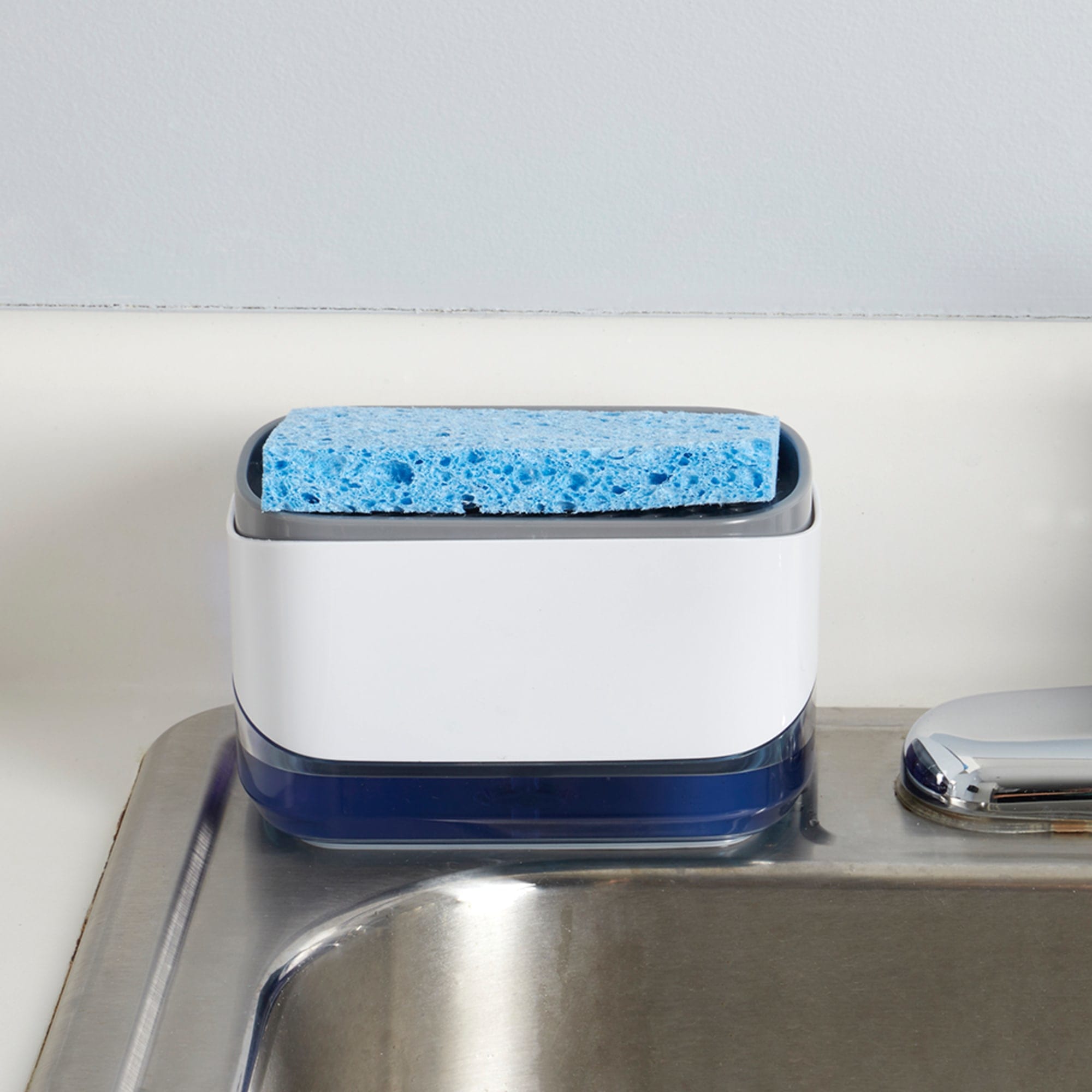 Home Basics All-in-One Soap Dispensing Sponge Holder $3.00 EACH, CASE PACK OF 12