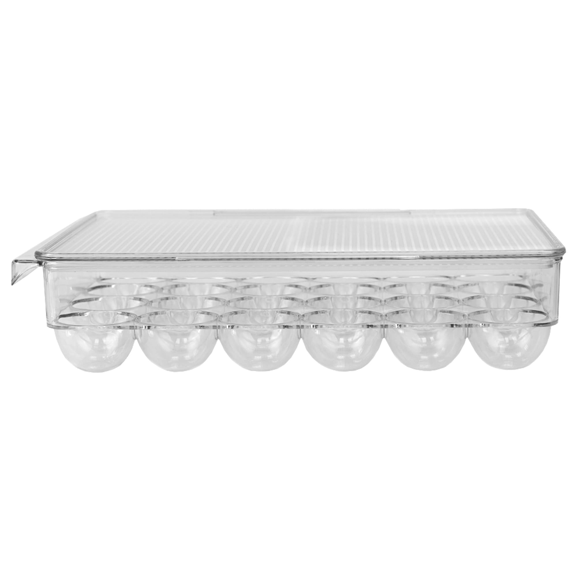 Home Basics Stackable 24 Compartment BPA Free Plastic  Extra Large Egg Holder Storage Tray with Lid, Clear $6.00 EACH, CASE PACK OF 12