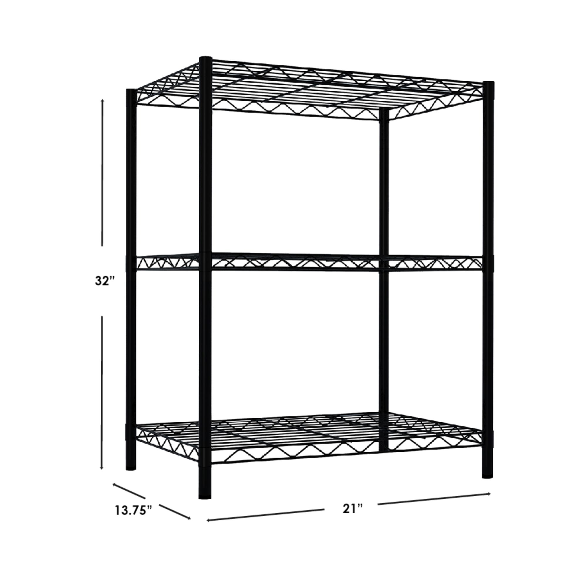 Home Basics 3 Tier Metal Multi-Purpose Free-Standing Heavy Duty Shelf, Black $30.00 EACH, CASE PACK OF 4