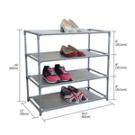 Load image into Gallery viewer, Home Basics 12 Pair Non-Woven Multi-Purpose Stackable Free-Standing Shoe Rack, Grey $10.00 EACH, CASE PACK OF 12

