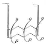 Load image into Gallery viewer, Home Basics Chevron 3 Dual Hook Over the Door Organizing Rack, Chrome $5.00 EACH, CASE PACK OF 12