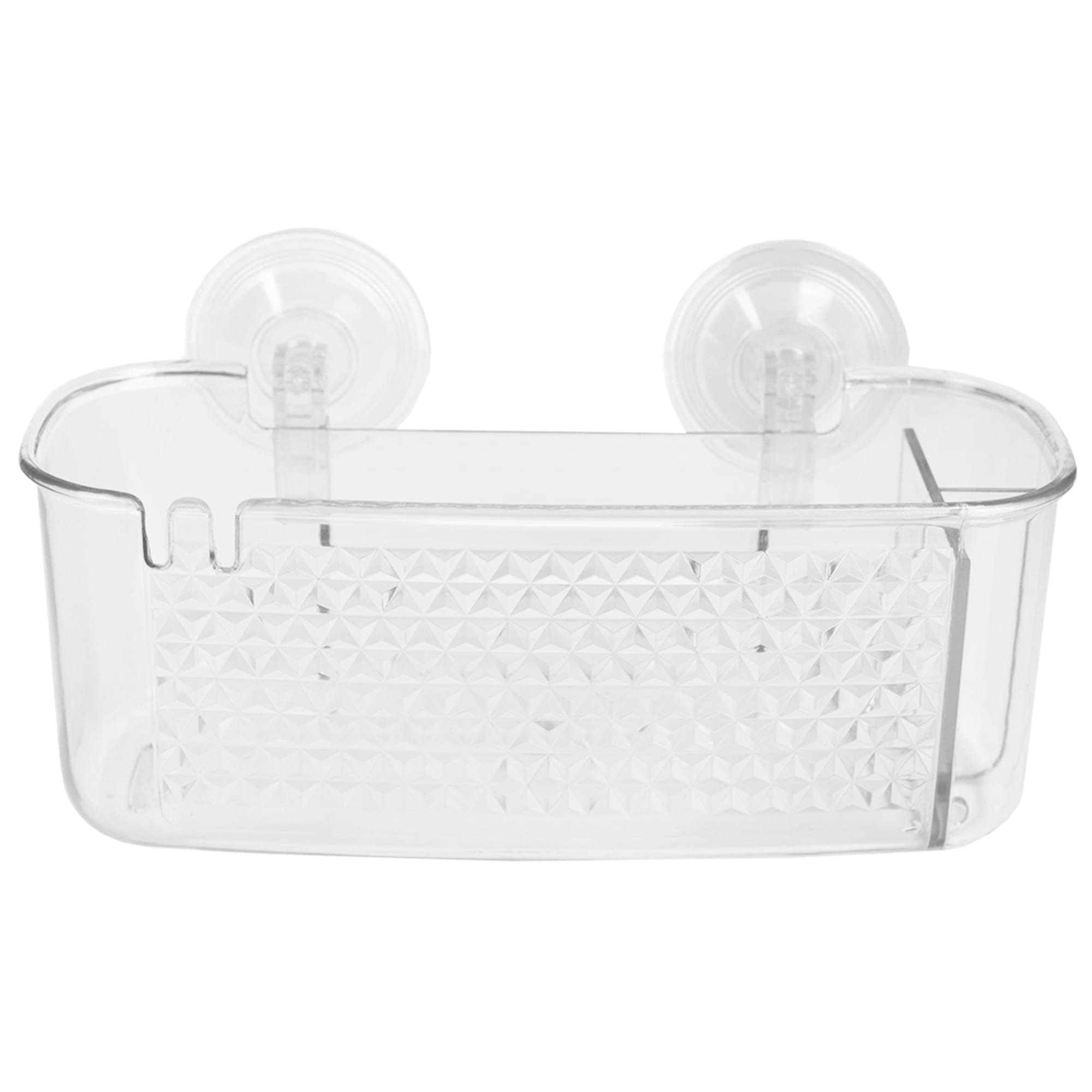 Home Basics Large Cubic Patterned Plastic Shower Caddy with Suction Cups, Clear $4.00 EACH, CASE PACK OF 24