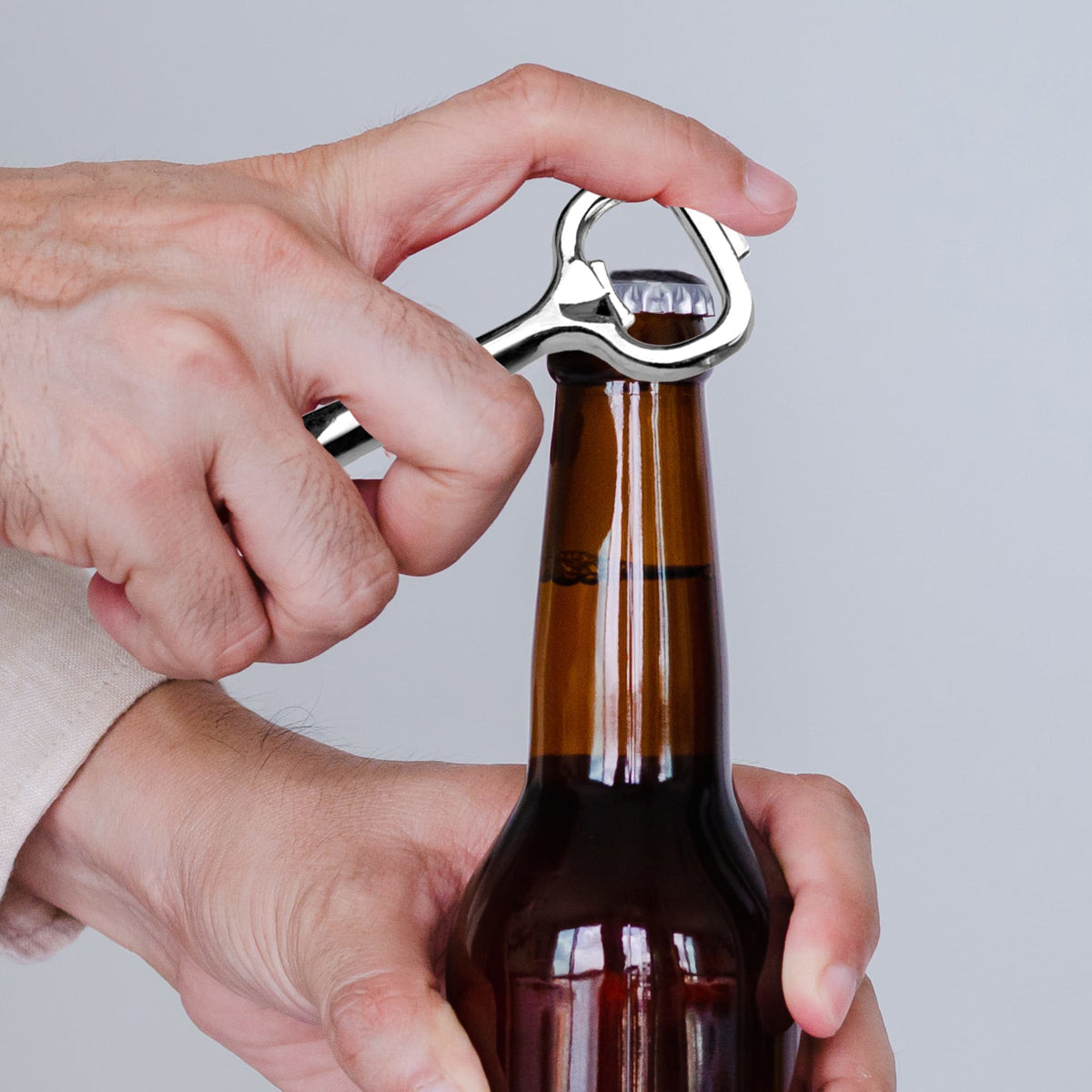 Home Basics Nova Collection Zinc Bottle Opener, Silver FOOD PREP