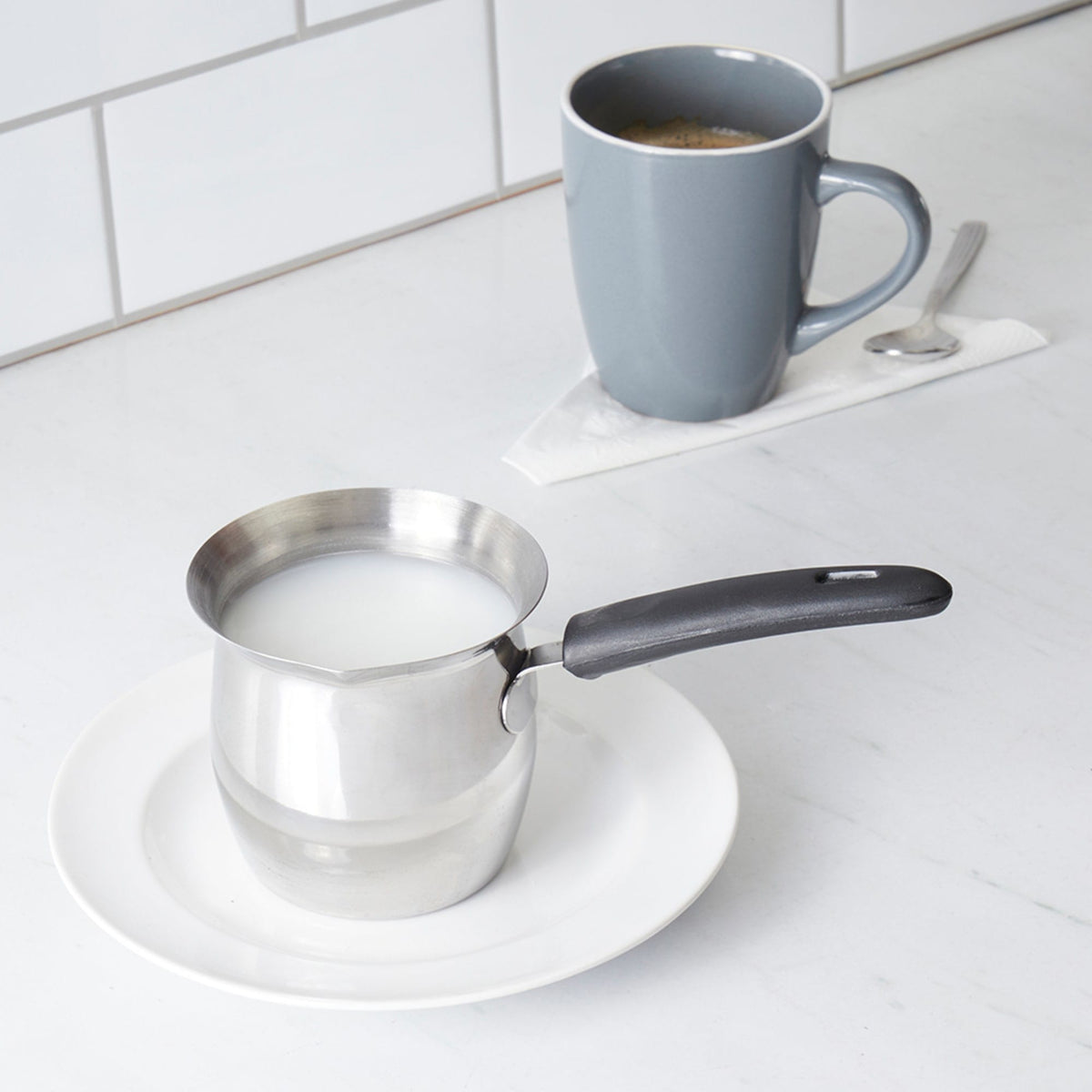 Home Basics 10 oz. Stainless Steel Mini Butter Melting Pot with Pour Spout, HYDRATION