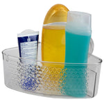 Load image into Gallery viewer, Home Basics Clear Cubic Plastic Corner Shower Caddy with Suction Cups $4.00 EACH, CASE PACK OF 12

