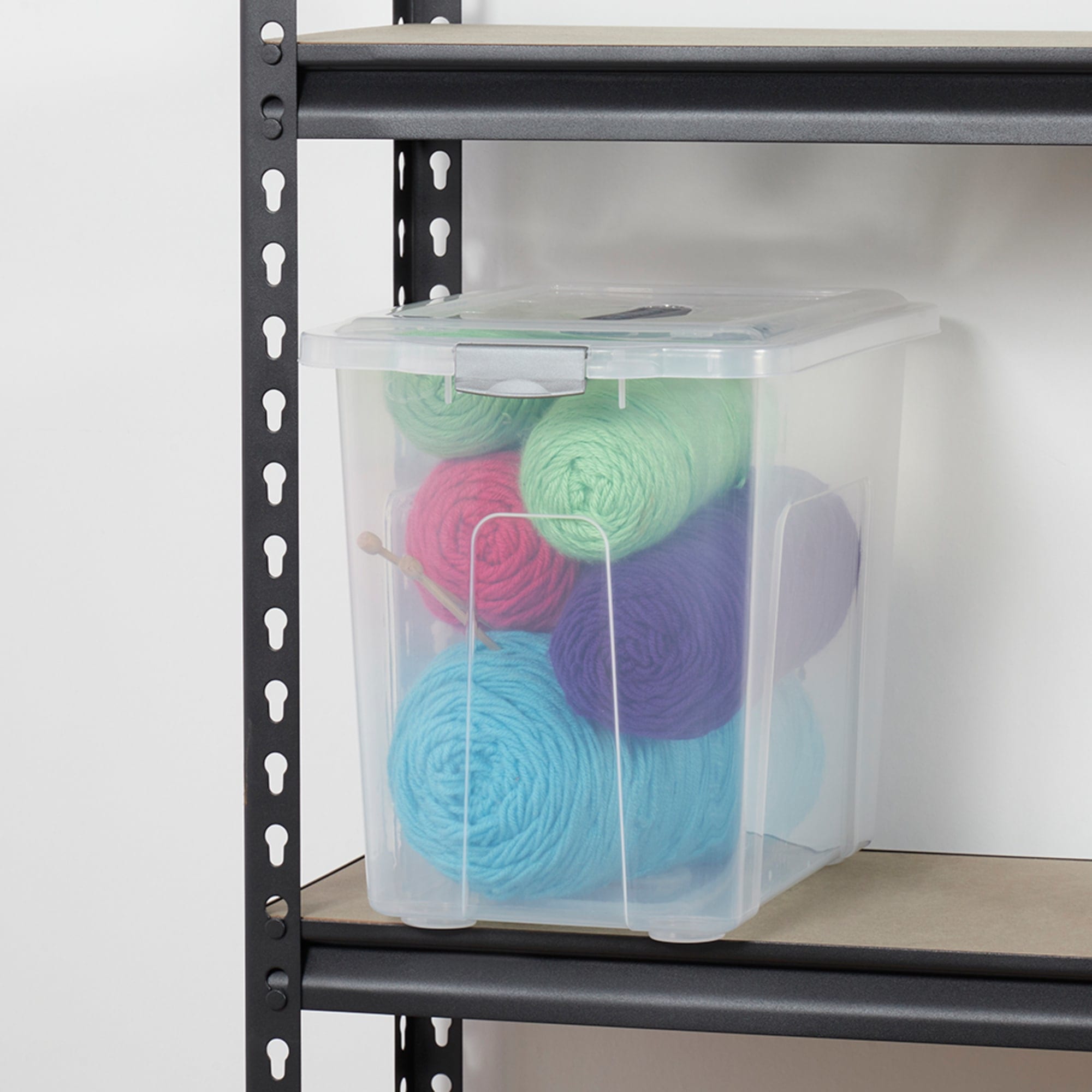 Home Basics 23.5 Liter Storage Box With Handle, Clear $10.00 EACH, CASE PACK OF 5
