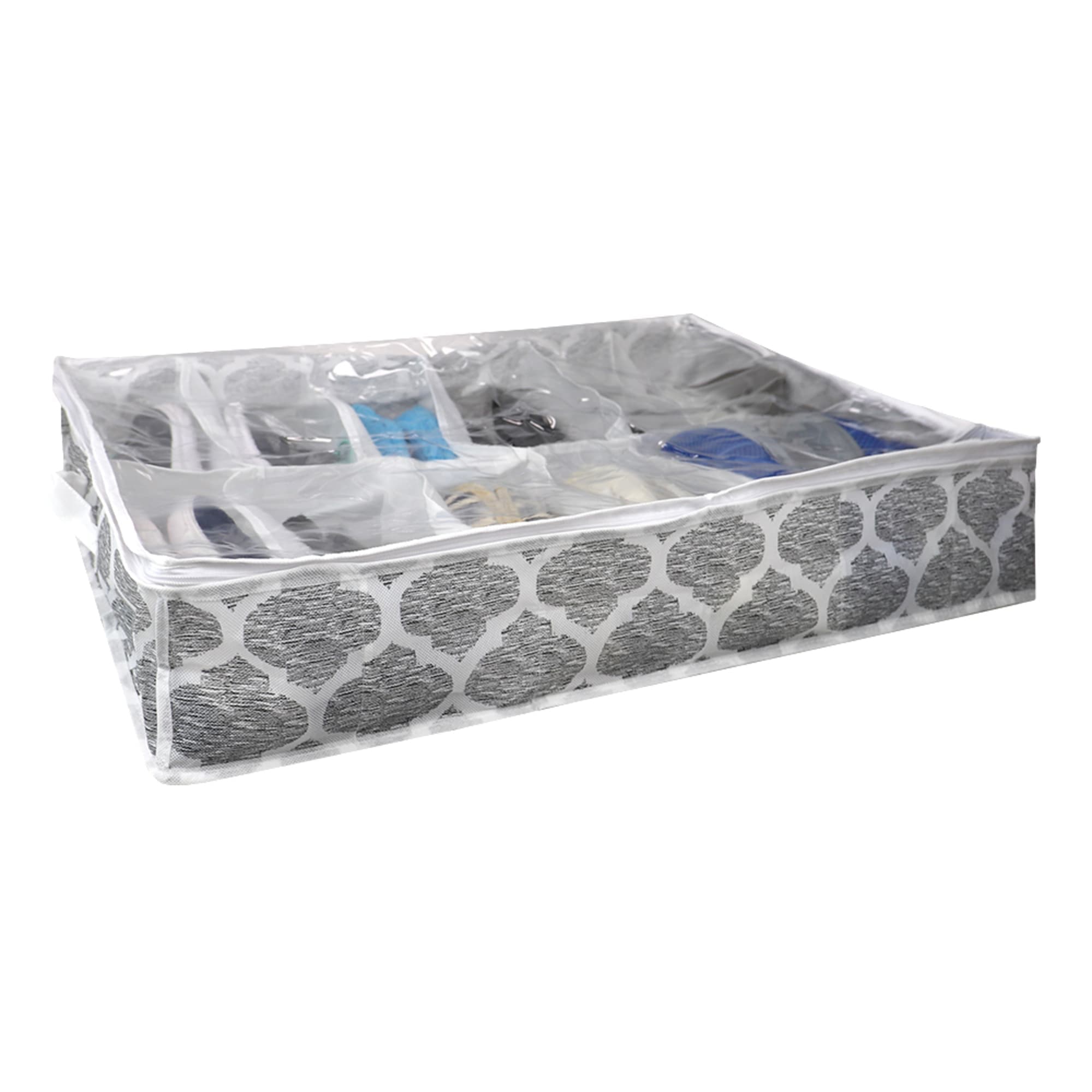 Home Basics Arabesque 12 Pair Non-woven Under the Bed Organizer, Grey $5.00 EACH, CASE PACK OF 12